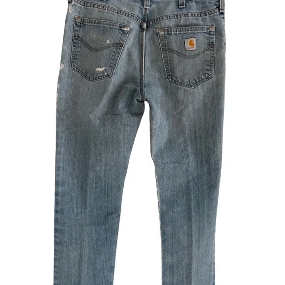 Carhartt Traditional Fit Jeans 34x32 Mens Light Wash Workwear Denim - Picture 1 of 3